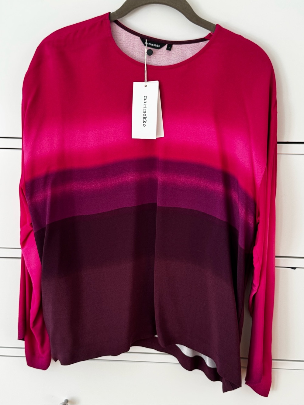 NWT Marimekko Pink to Plum Ombre Long-Sleeve Top